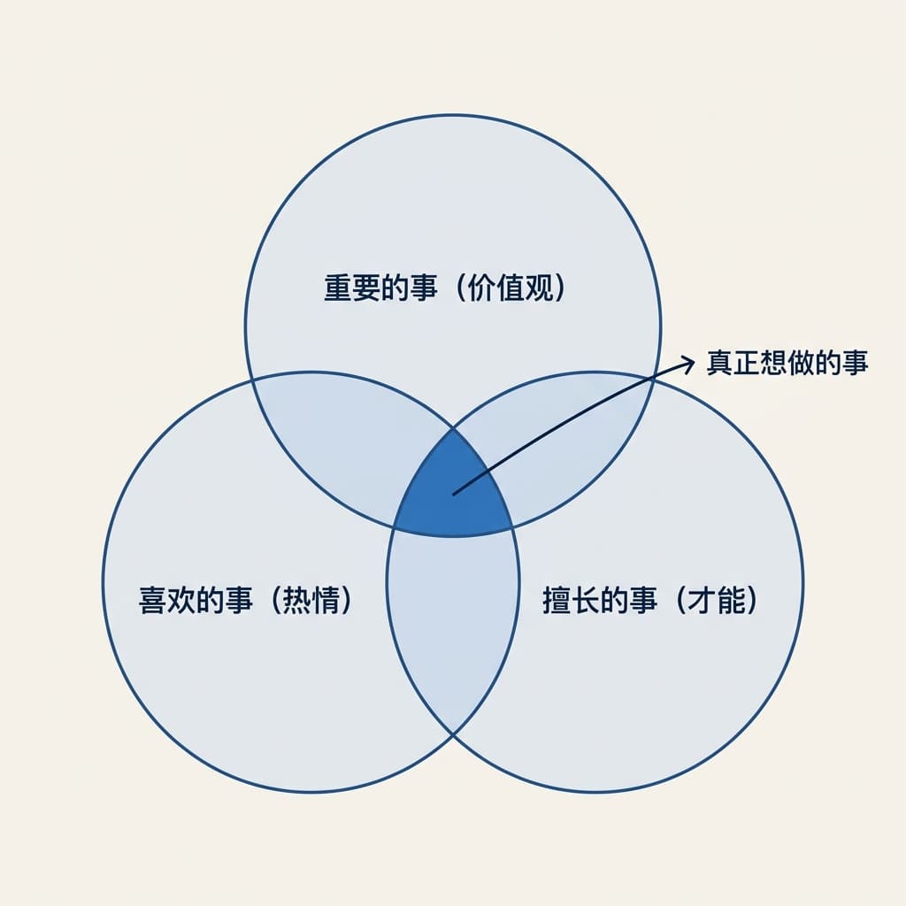 喜欢的事 × 擅长的事 × 重要的事 = 真正想做的事